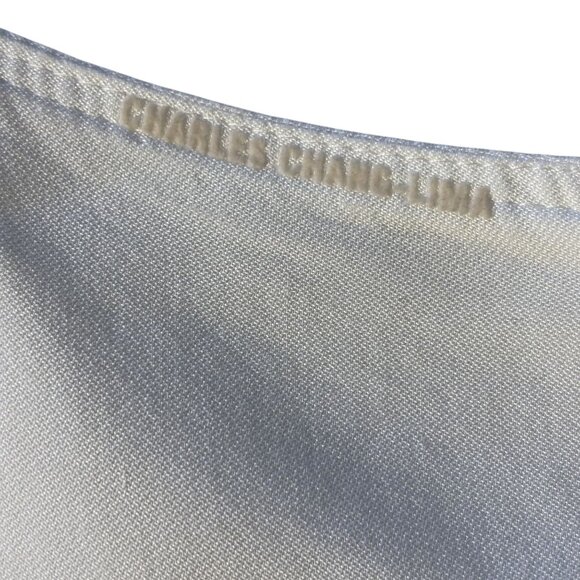 Charles Chang-Lima White Sleeveless Asymmetrical Dress With Button Back & Jewel - Picture 2 of 13